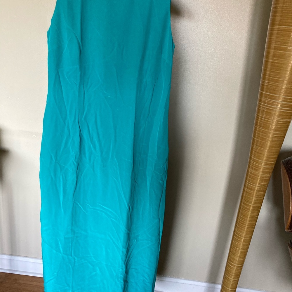 MAGGIE & ME SZ 8 Silk Dress Turquoise Blue